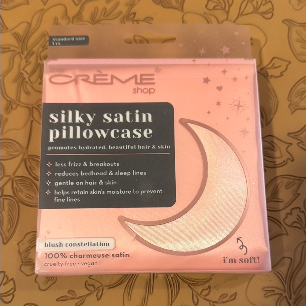 The Crème Shop Silky Satin Pillowcase in Blush 🆕